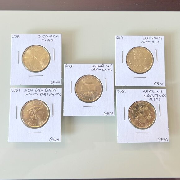 2021 O Canada, Wedding, Birthday, Newborn & Peace and Joy Special Strike Loonies - Picture 1 of 13